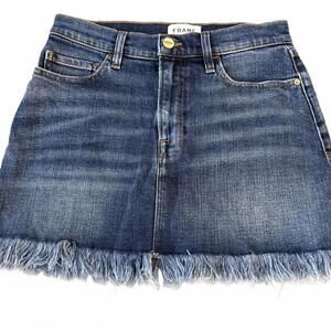 FRAME Denim mini skirt - fray bottom. SZ 25 Cowgirl CabinCore Trendy Luxury